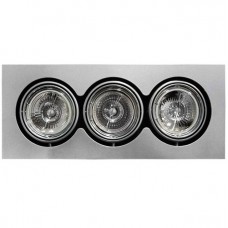 Σποτ AR111 Τριπλό Χωνευτό Κινητό Αλουμινίου Ασημί 3-123006